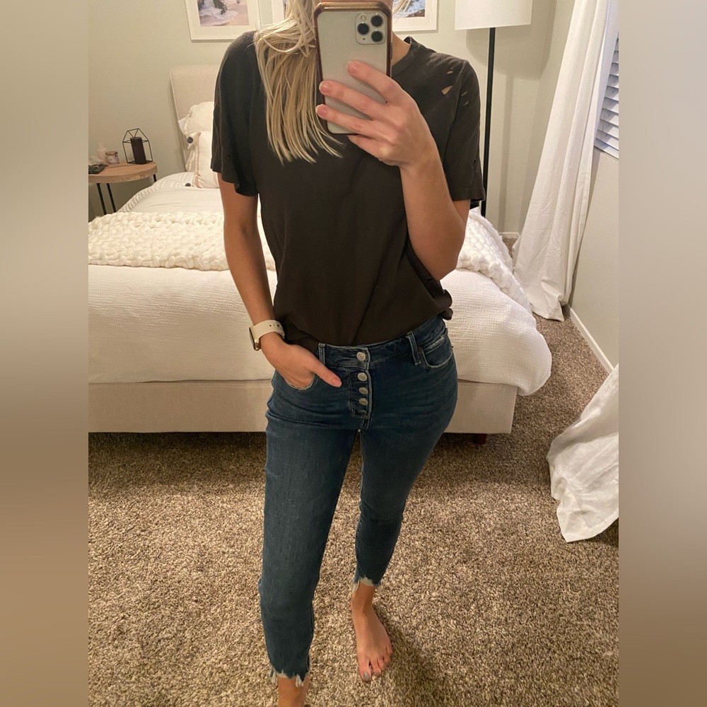 Gray distressed tshirt